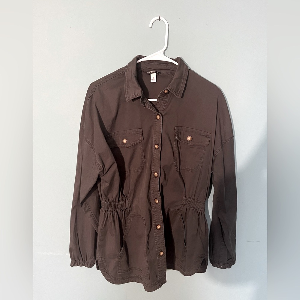 Size small cinched waist grey flannel